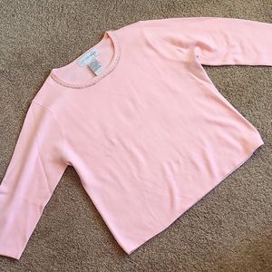 Sweater, 3/4 sleeve,  pastal Pink, XL